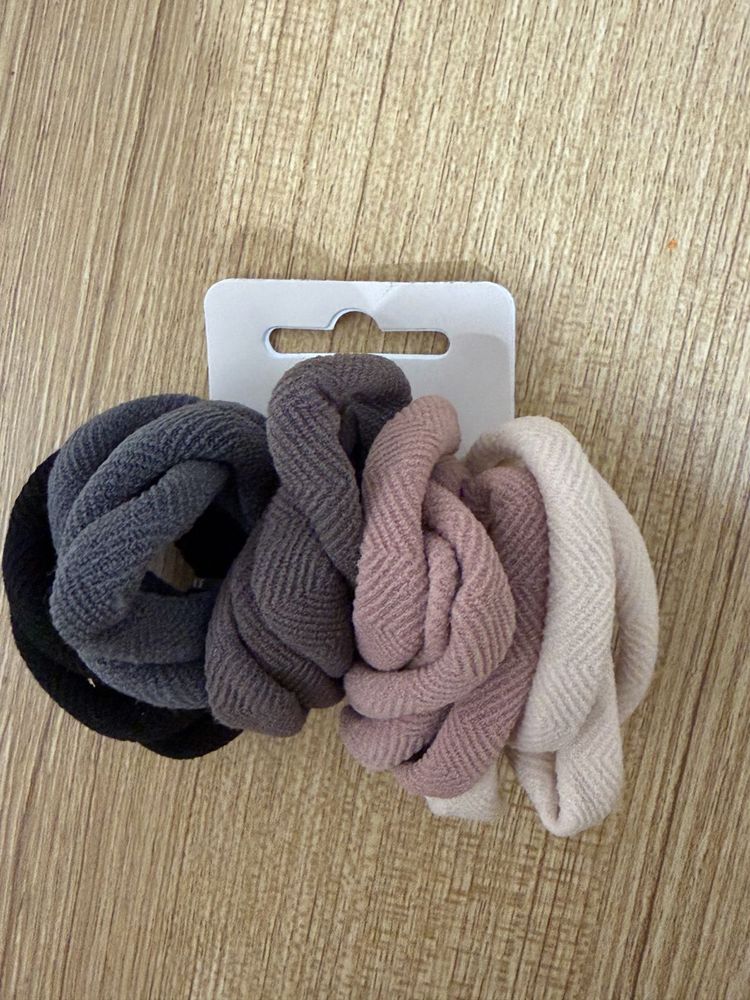 Chic Neutral Tone Hair Ties Set