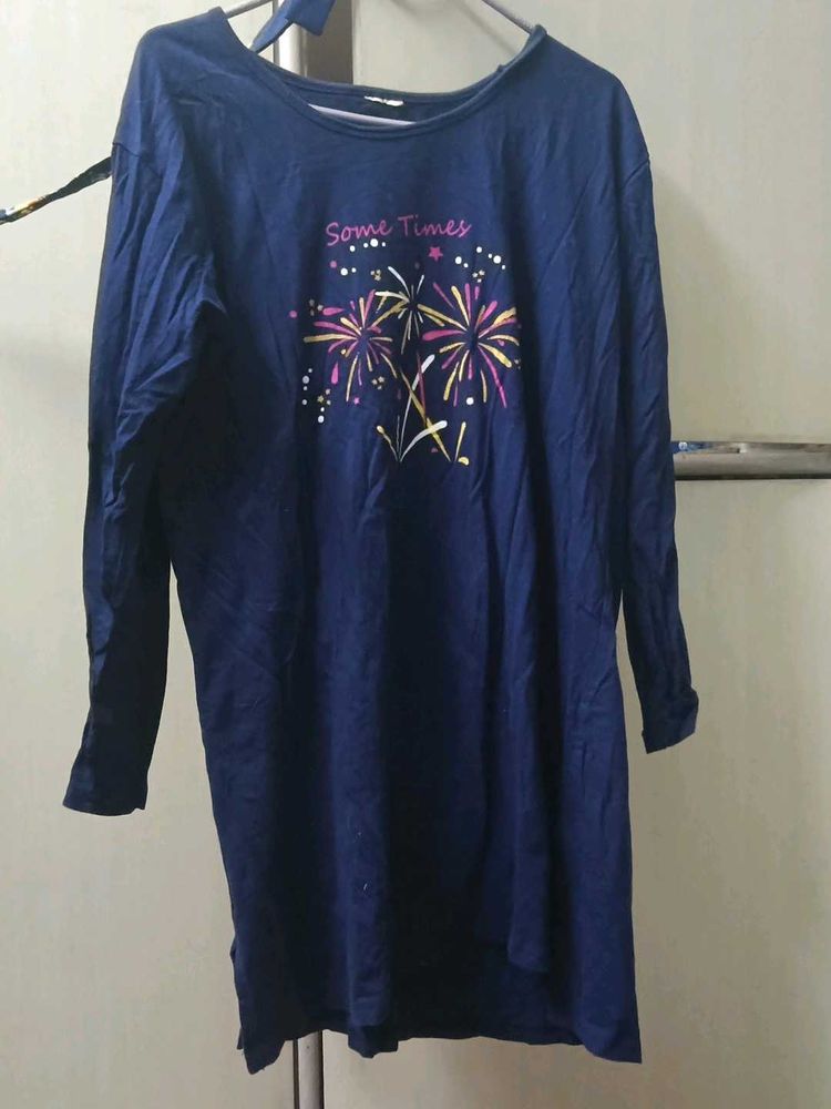 Navy Blue Long Sleeve Dress for Women