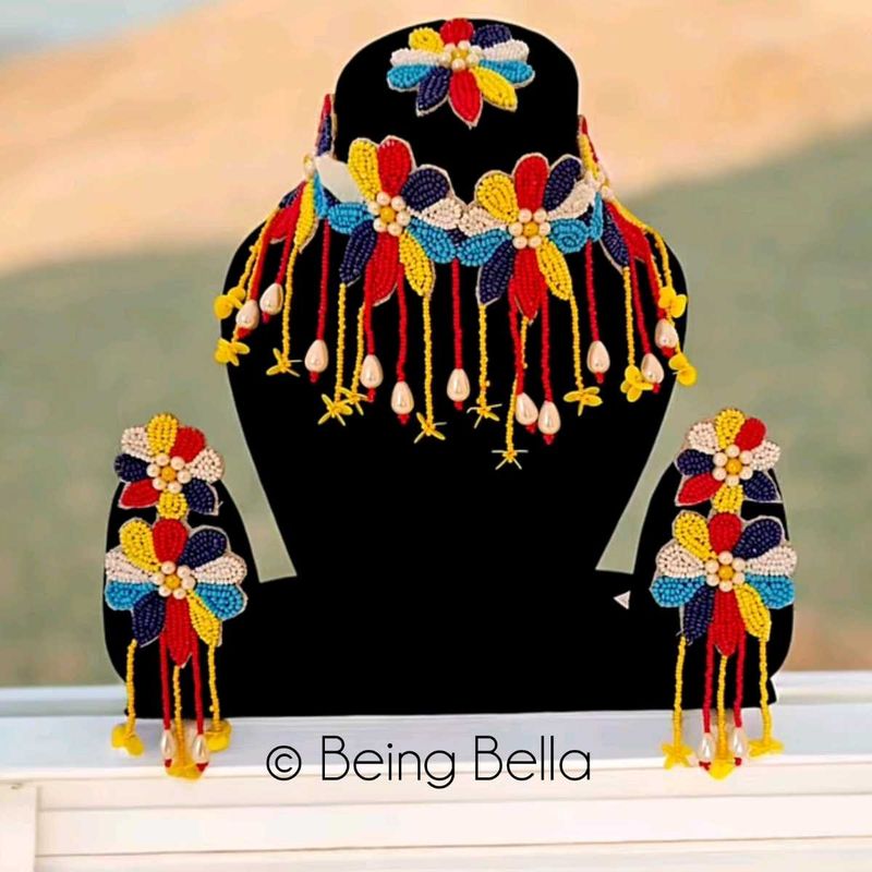 🪅Handmade Beads Jewelry Set With Mangtika
