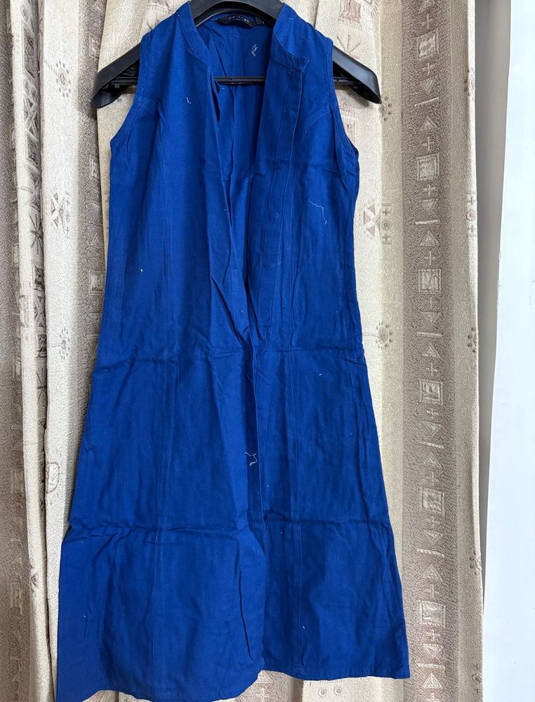 elegant navy blue A-line kurti