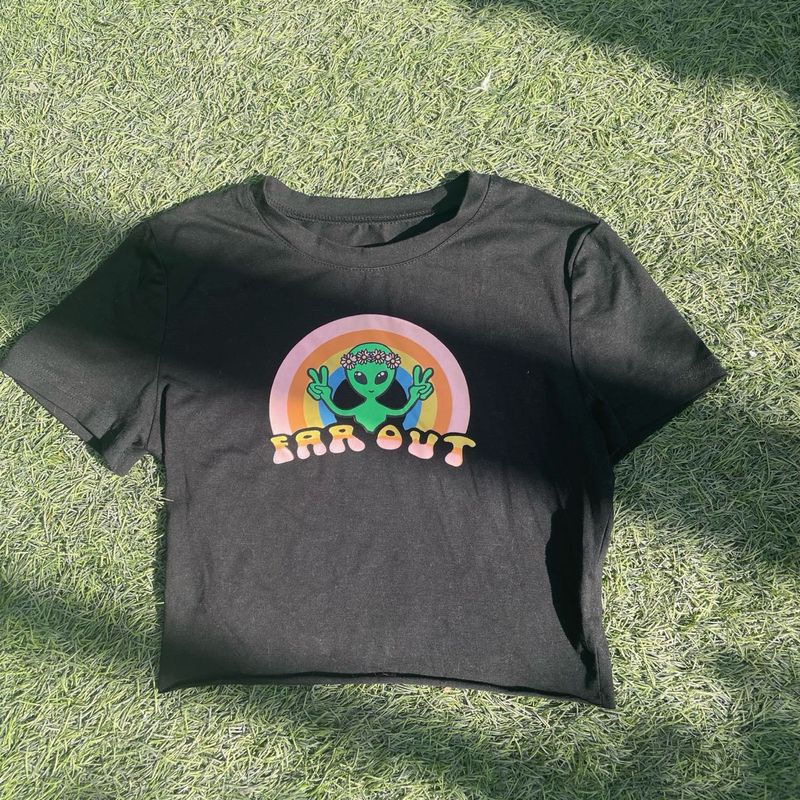 Cute Alien Croptop For Women, Size Small