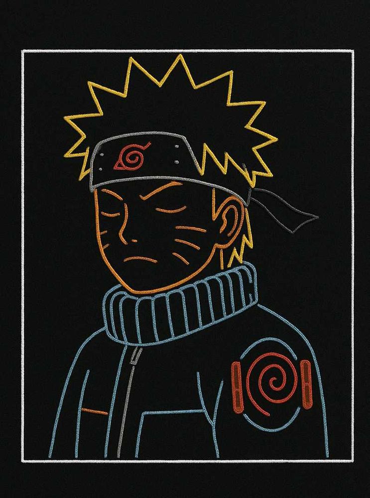 Naruto Embroidered Black Sweatshirt