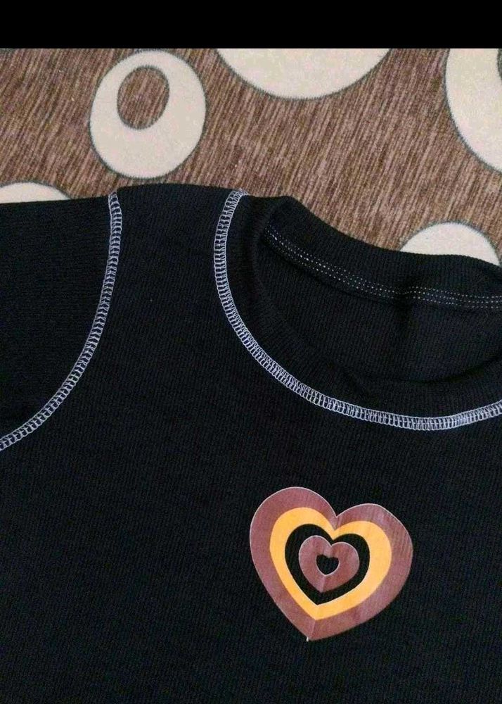 Black T-shirt with Heart