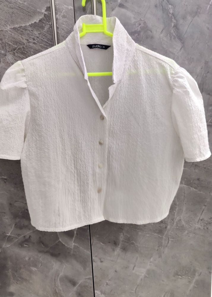 White Puff Sleeve Top