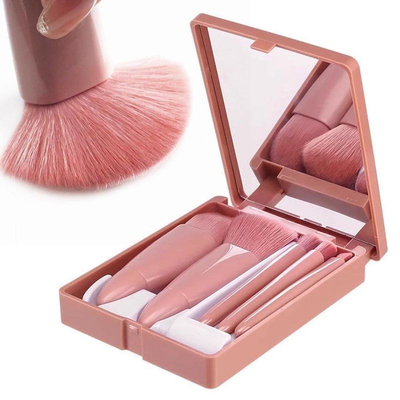 Makeup Brush Set with Mirror
