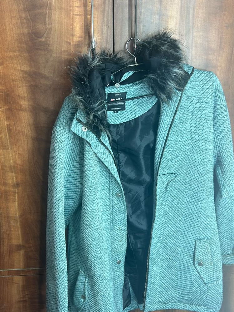 Sea green Colour Coat For Winters