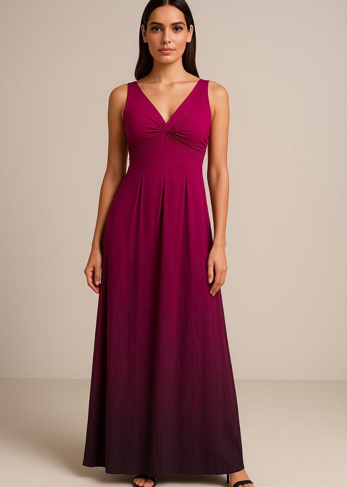 Elegant Magenta Maxi Dress
