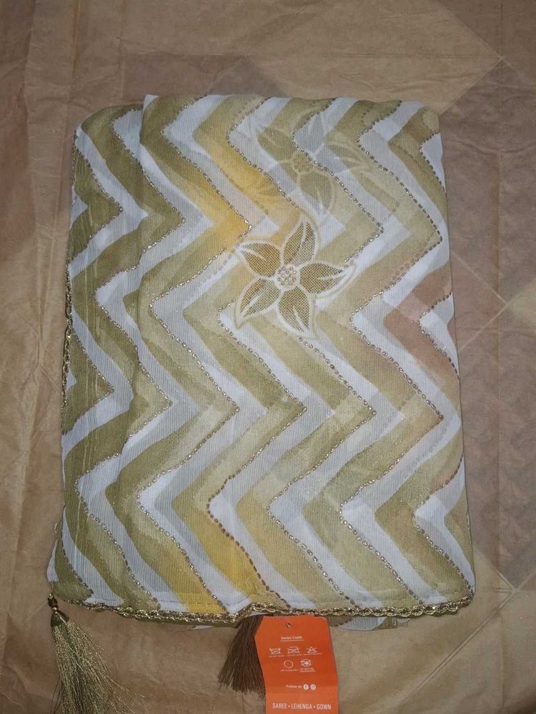 Cream Saree