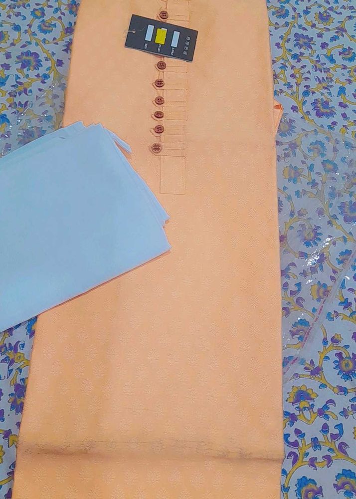 Peach Kurta Pajama Set