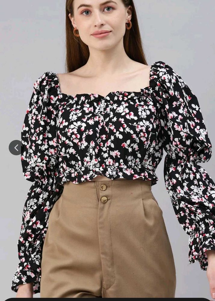Floral Print Crop Top