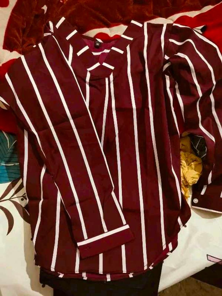 Striped Burgundy Top