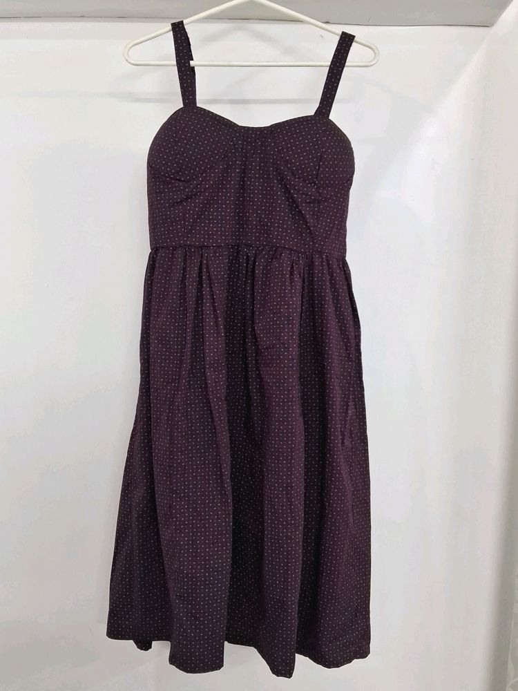 Dark Purple A line Midi dress