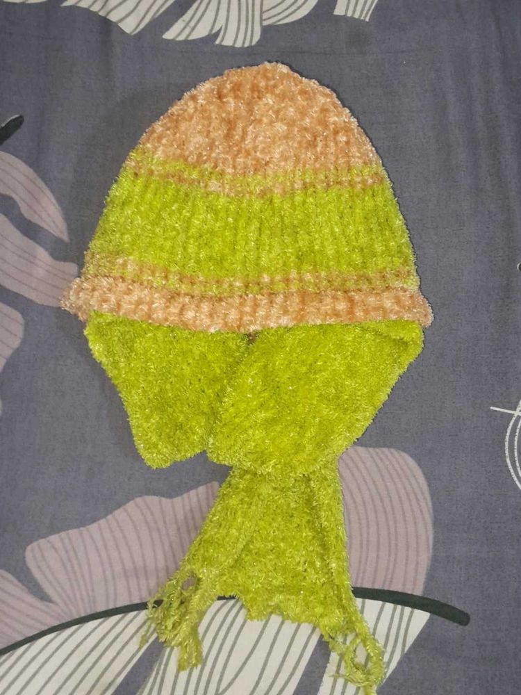 Vintage Knit Hat &amp; Scarf Set