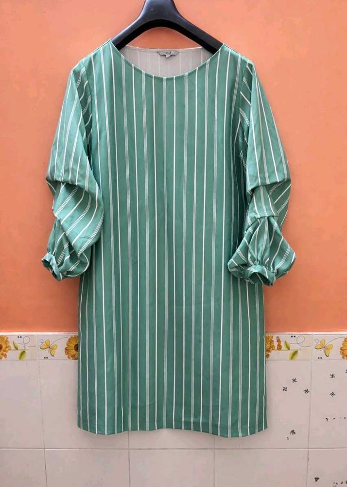 SALt Striped Green Shift Dress L = 48 W = 36