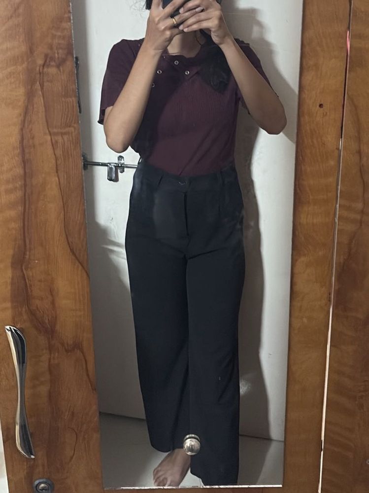 Combo Of Top And Black Formal Pant