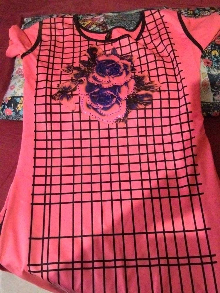 Pink Floral Print Top