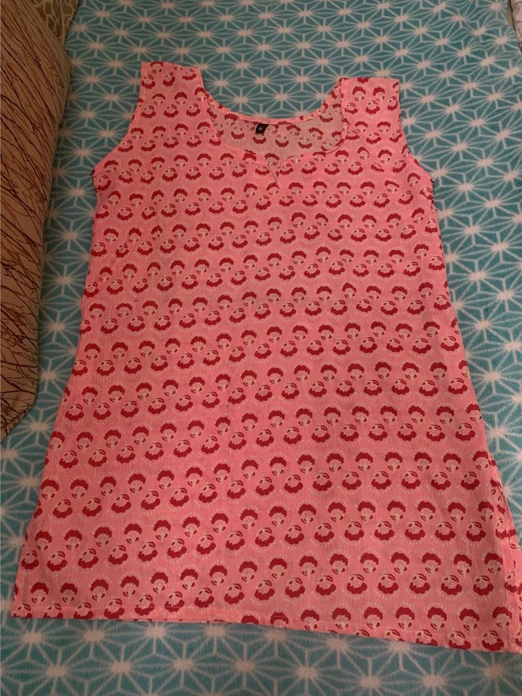 Order Now💖 - Cute Pink Printed Sleeveless Top