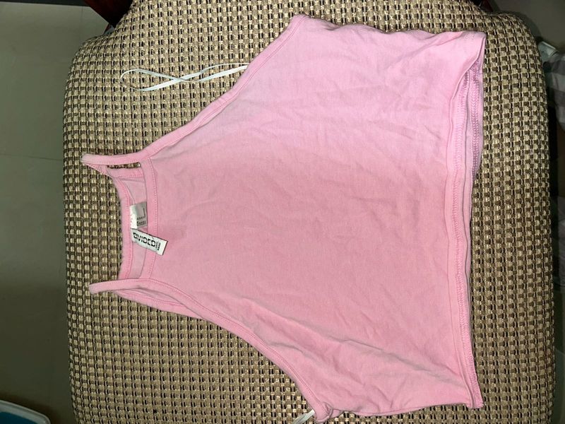 H&amp;M Divided Pink Ribbed Tank Top