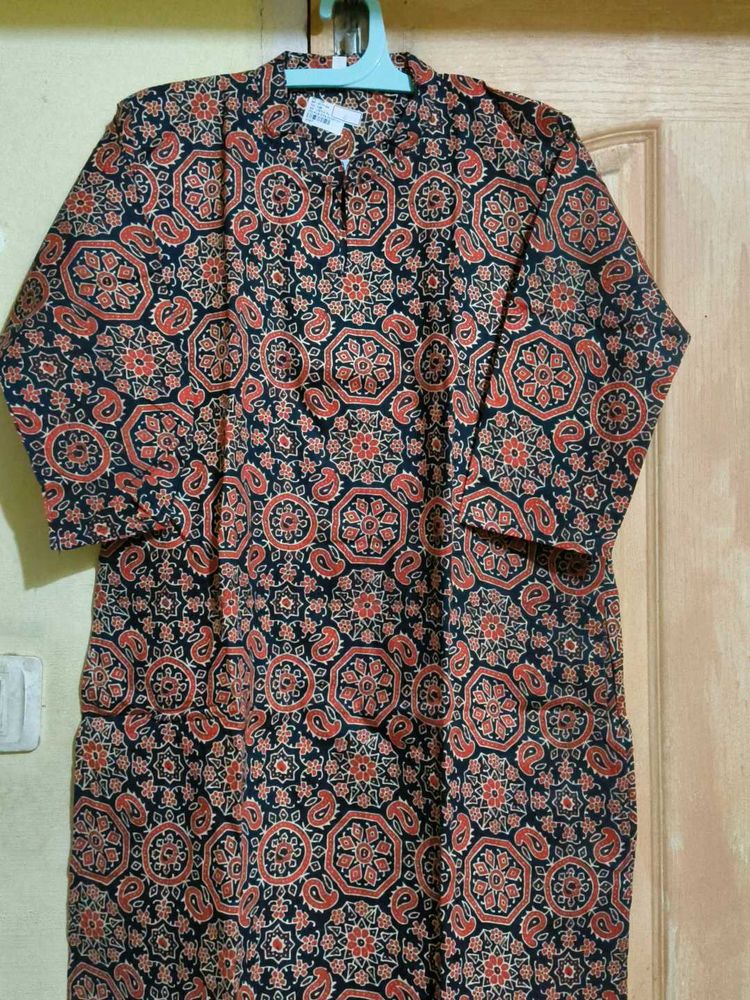 Premium Ajrakh Print Cotton Cord Set