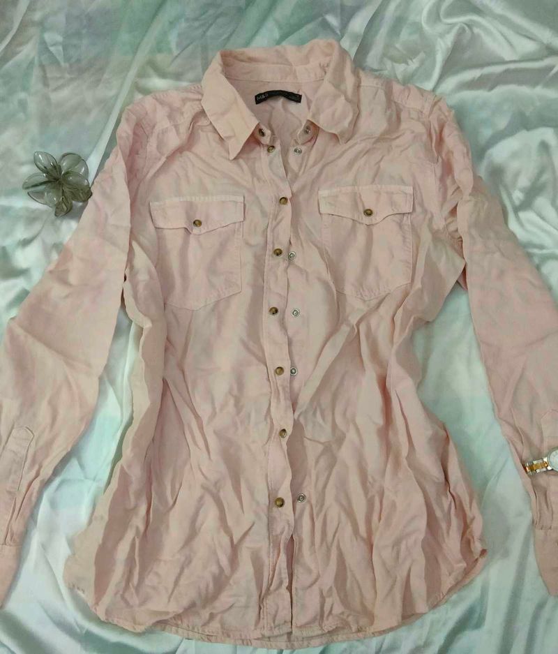M&amp;S Pink Long Sleeve Shirt