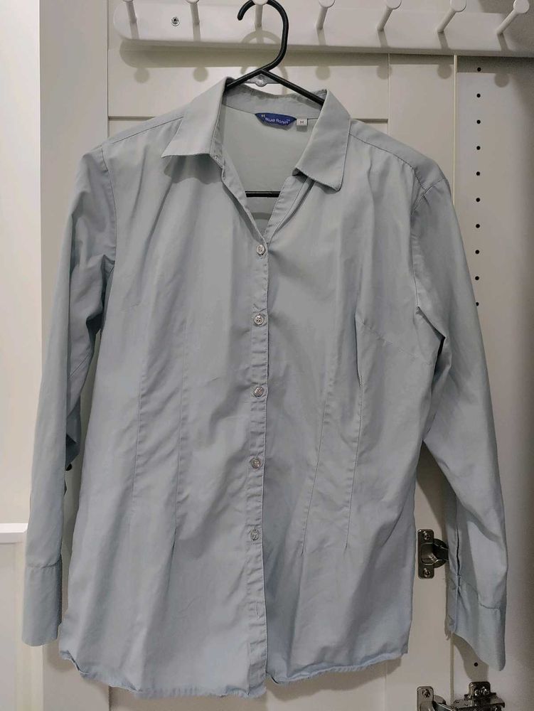 Baby Blue Formal V Neck Shirt