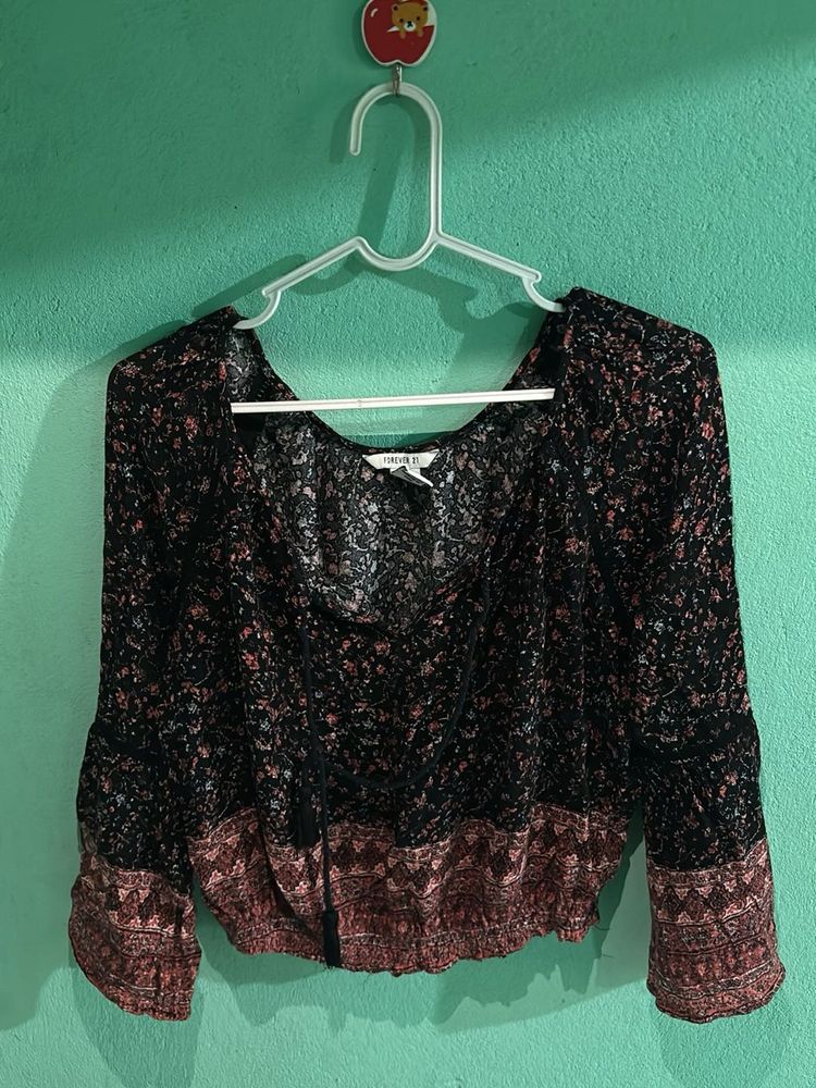 Floral Print Long Sleeve Top
