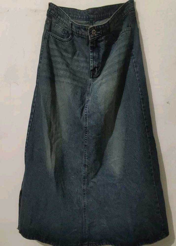 Y2k Long Denim Skirt