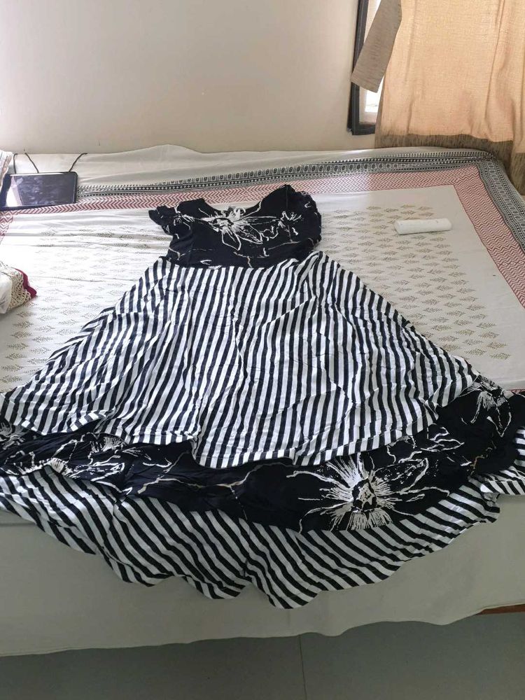 Black And White Long Dress