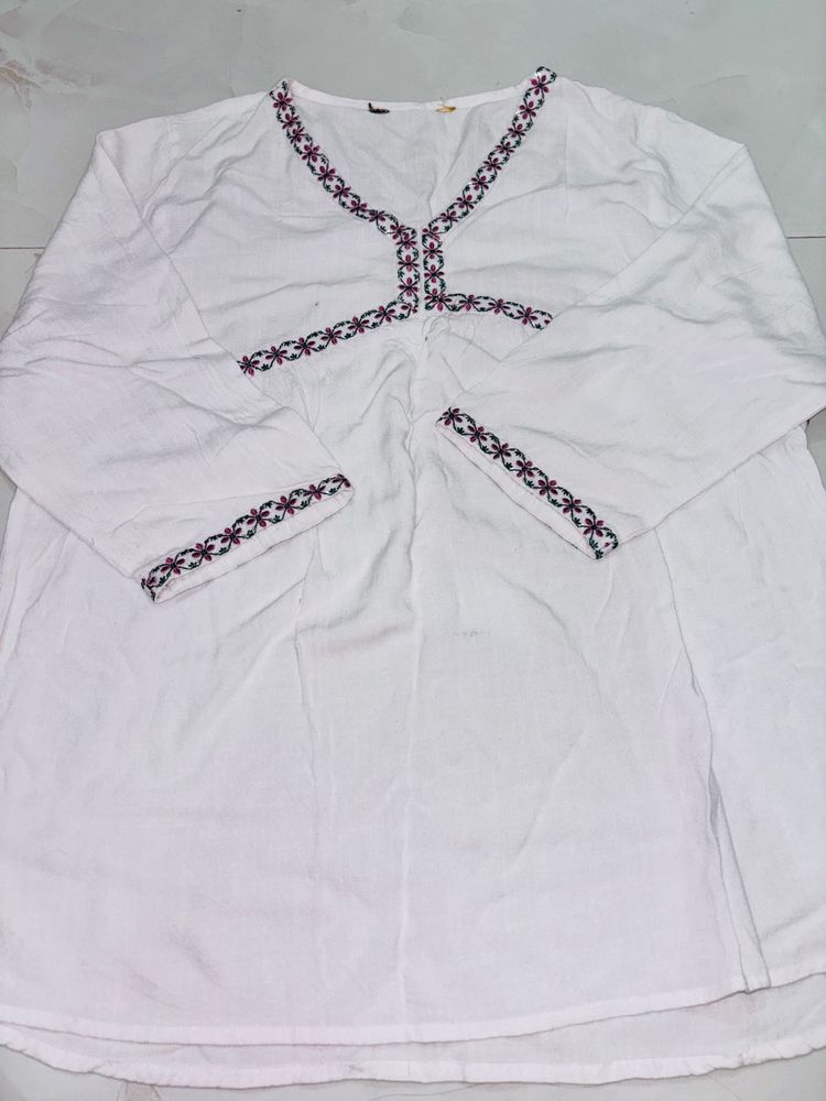 Embroidered White Tunic
