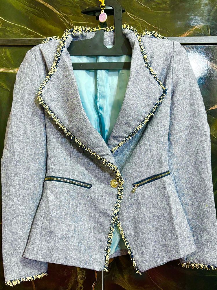 Elegant blue Grey Blazer