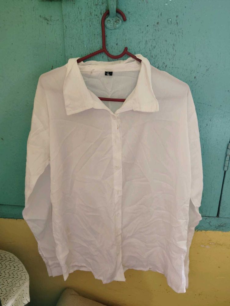 Oversized White Button-Down