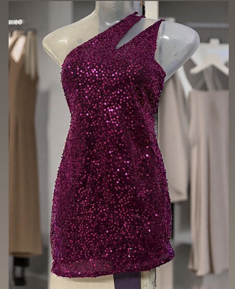 Sparkly One-Shoulder Party Dress