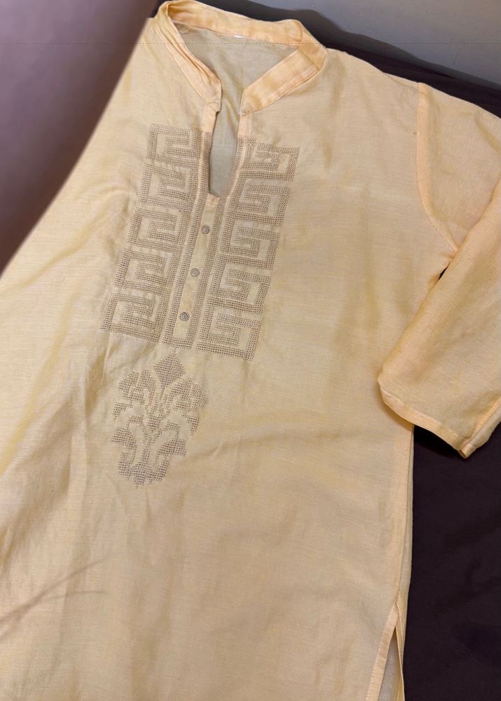 Elegant Light Yellow Kurta32-34