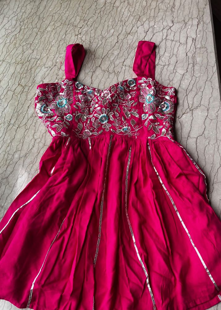 Pink Embellished Kurti