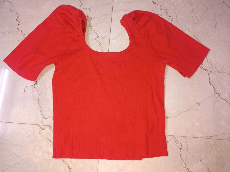 Puff Sleeves Rouge Top
