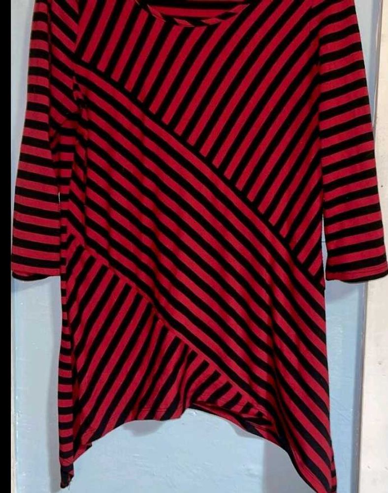 Red &amp; Black Striped Tunic