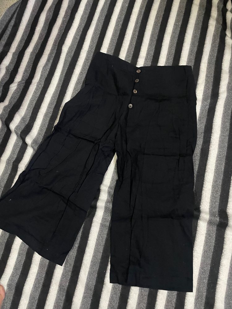 Black Bottom Flared Palazzos Trouser
