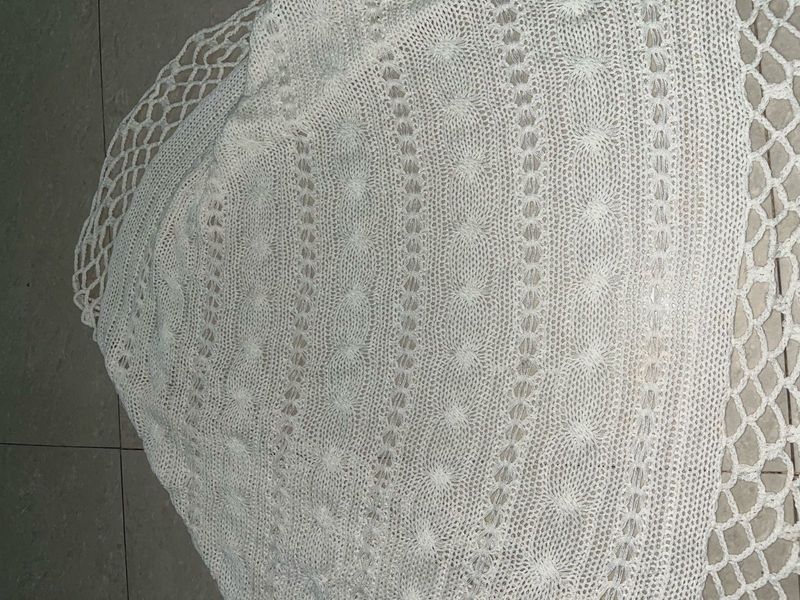 Crochet Shawl shrug - Creamy White