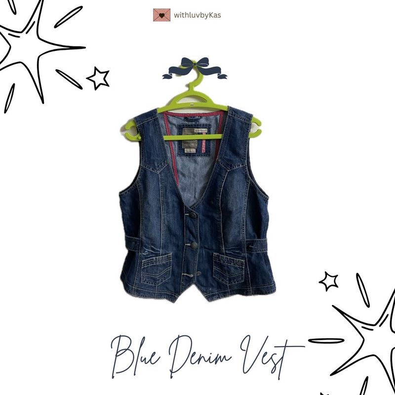 Blue denim vest