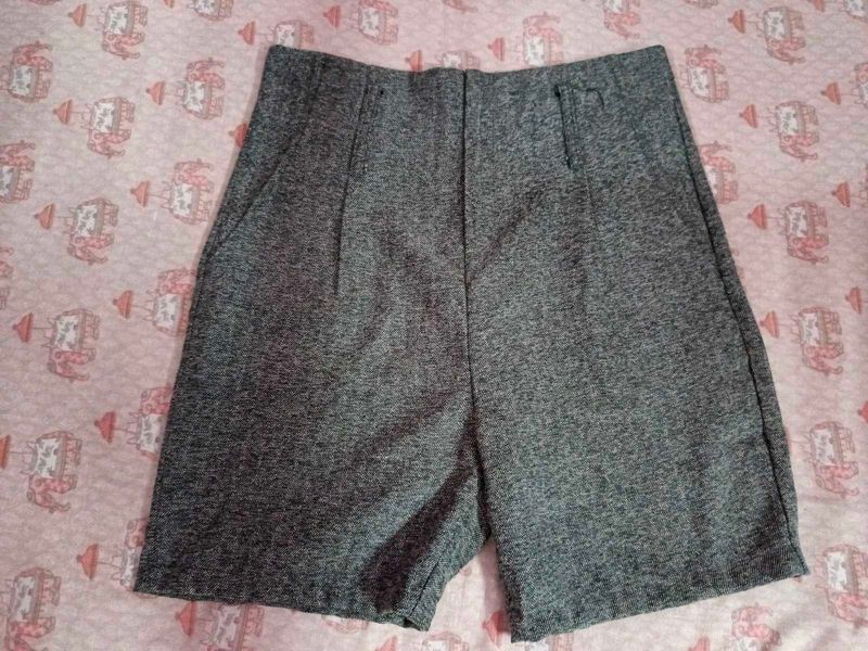 Gray High-Waisted Shorts