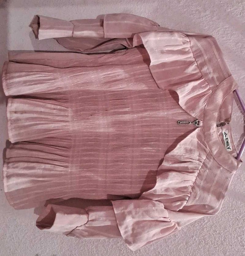 Elegant Pink Ruffle Top