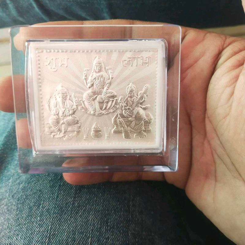 999 Pure Silver Lakshmi Saraswati Ganesh Frame