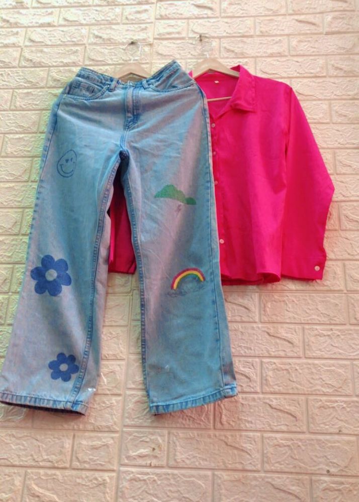 Cute Pinteresty Jeans and pink shirt🍬