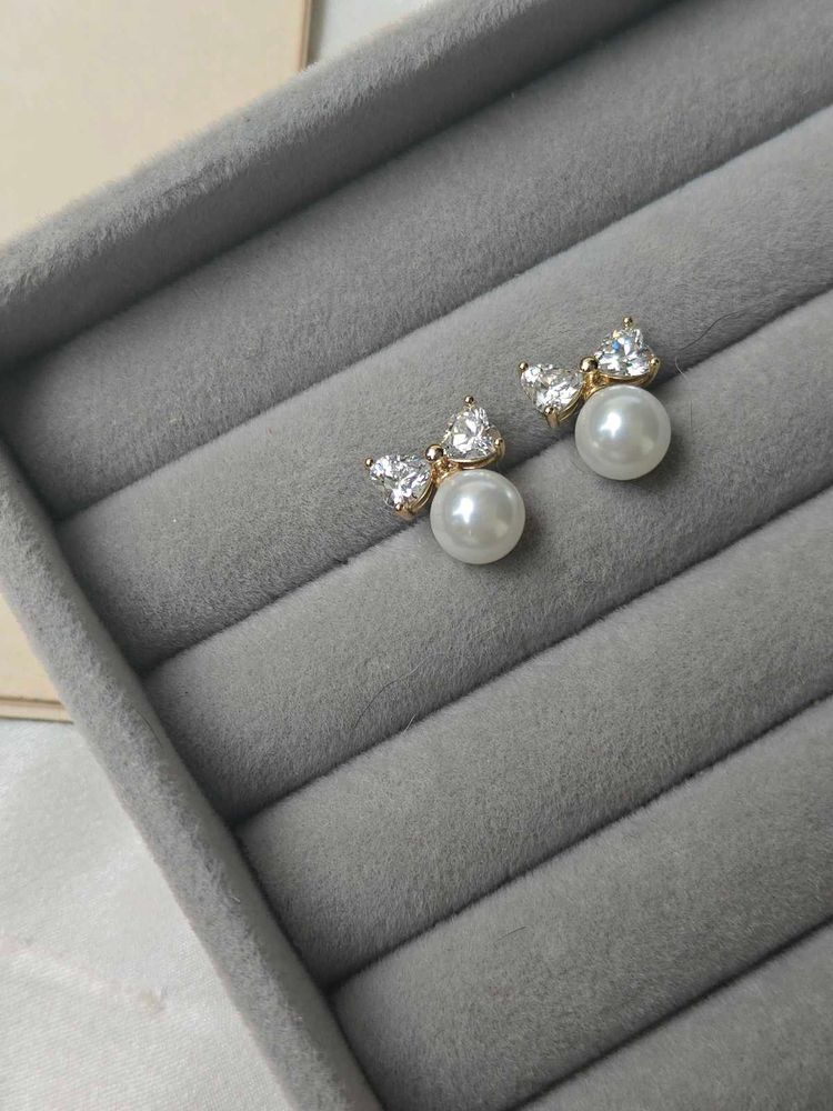 Pearl Bow Earrings