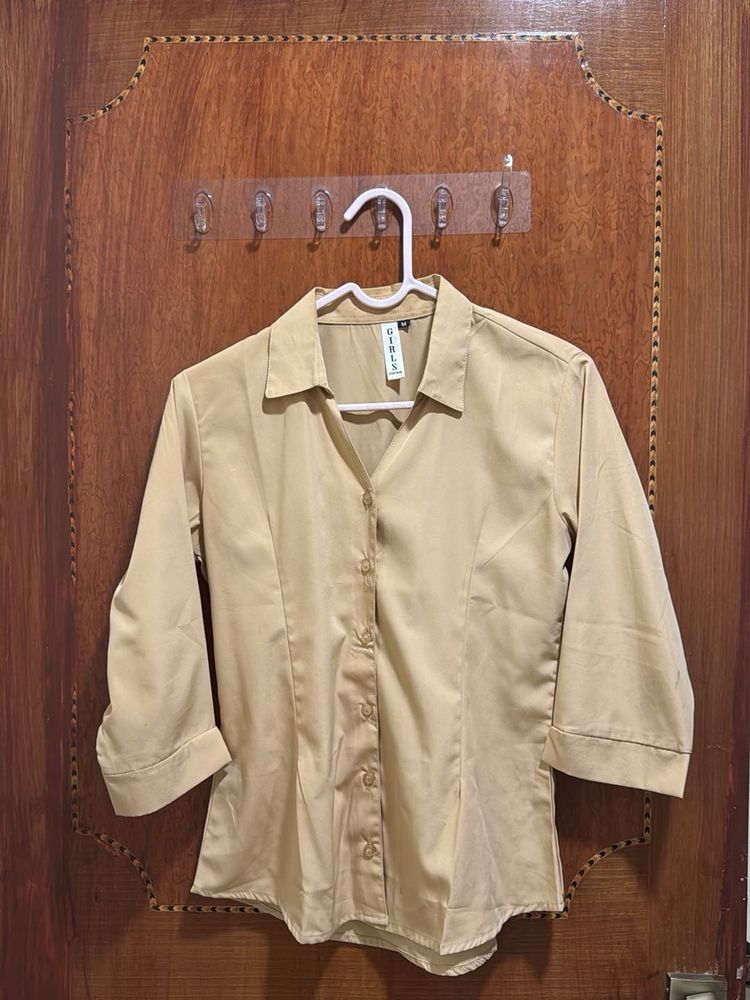 Khaki Button-Down Top