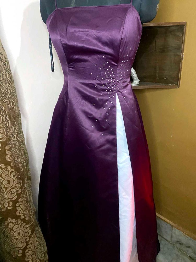 Long Flared Ball Gown Rhinestone Y2k Retro