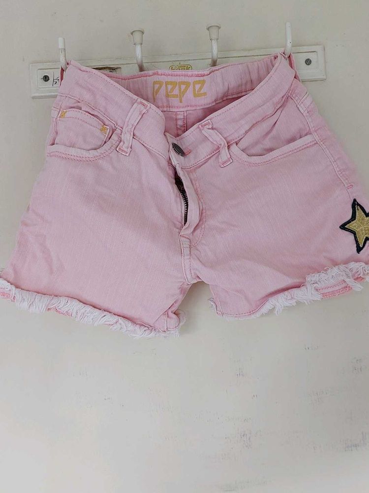 Cute Pink Denim Shorts