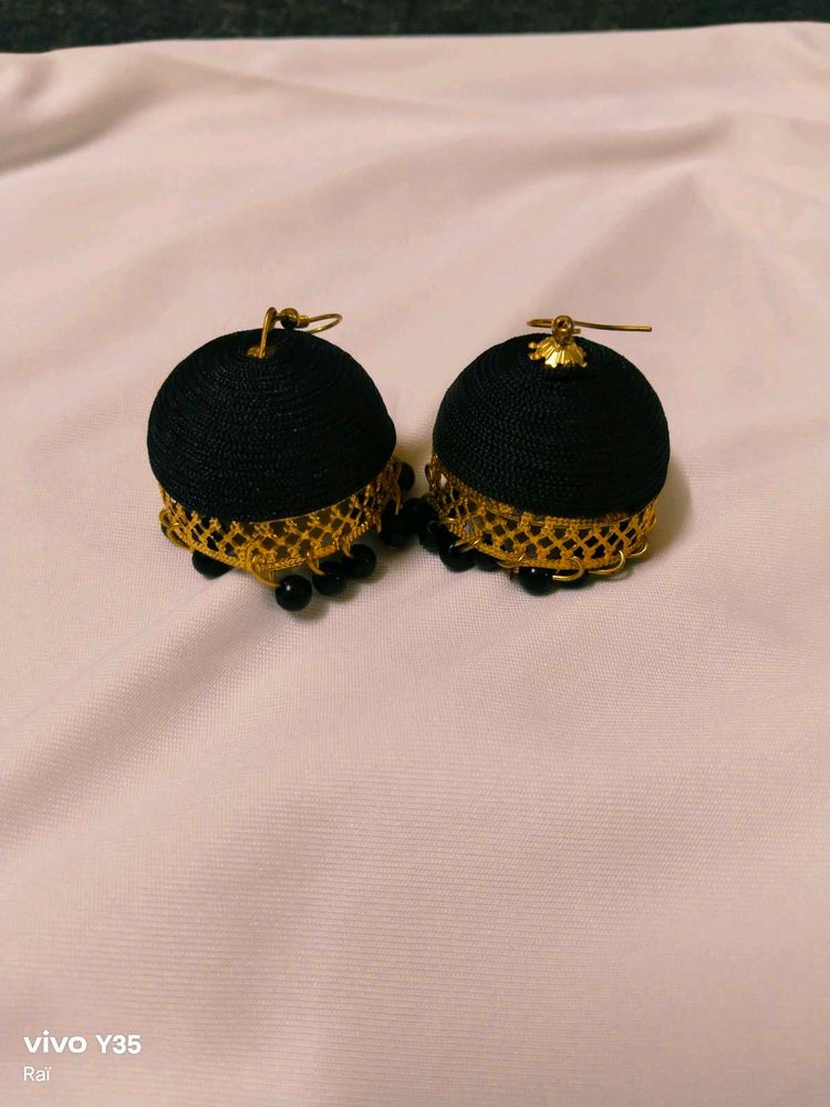 Black Jhumka Earrings