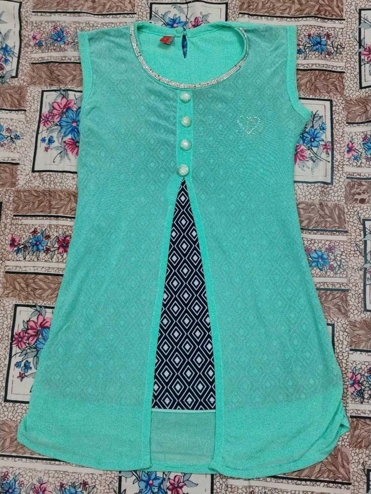 Girls Mint Green Sleeveless Top