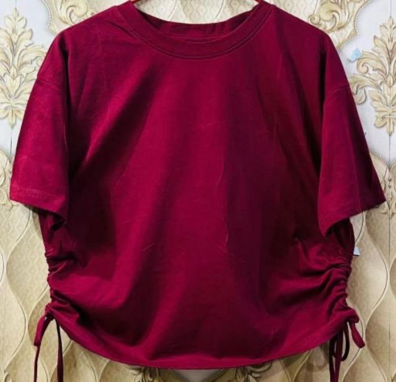 Maroon Drawstring T-shirt